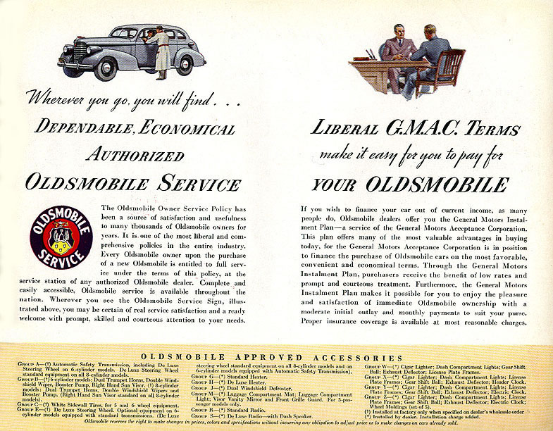 1938 Oldsmobile Motor Cars Brochure Page 26